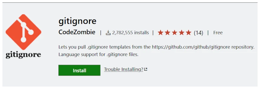 gitignore Extension - Visual Studio Code