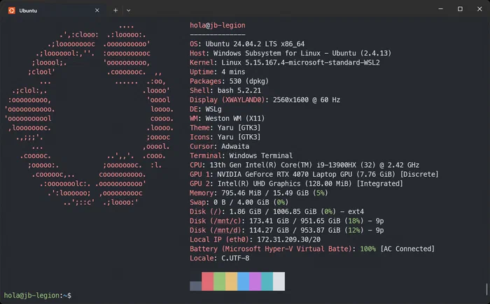 Ejecutando Ubuntu dentro de Windows 11