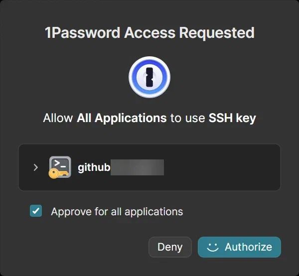 1Password solicitará acceso a la llave