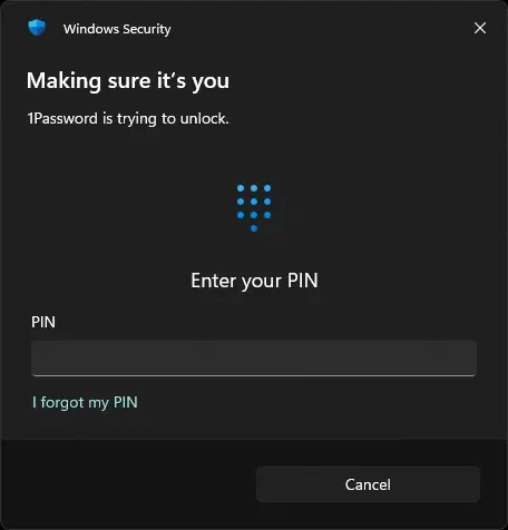 Authorize with Windows Hello