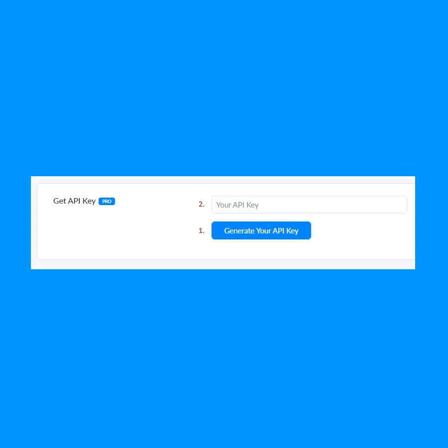 Close-up of ManyChat settings highlighting the textbox for the API key and the button to generate the key.